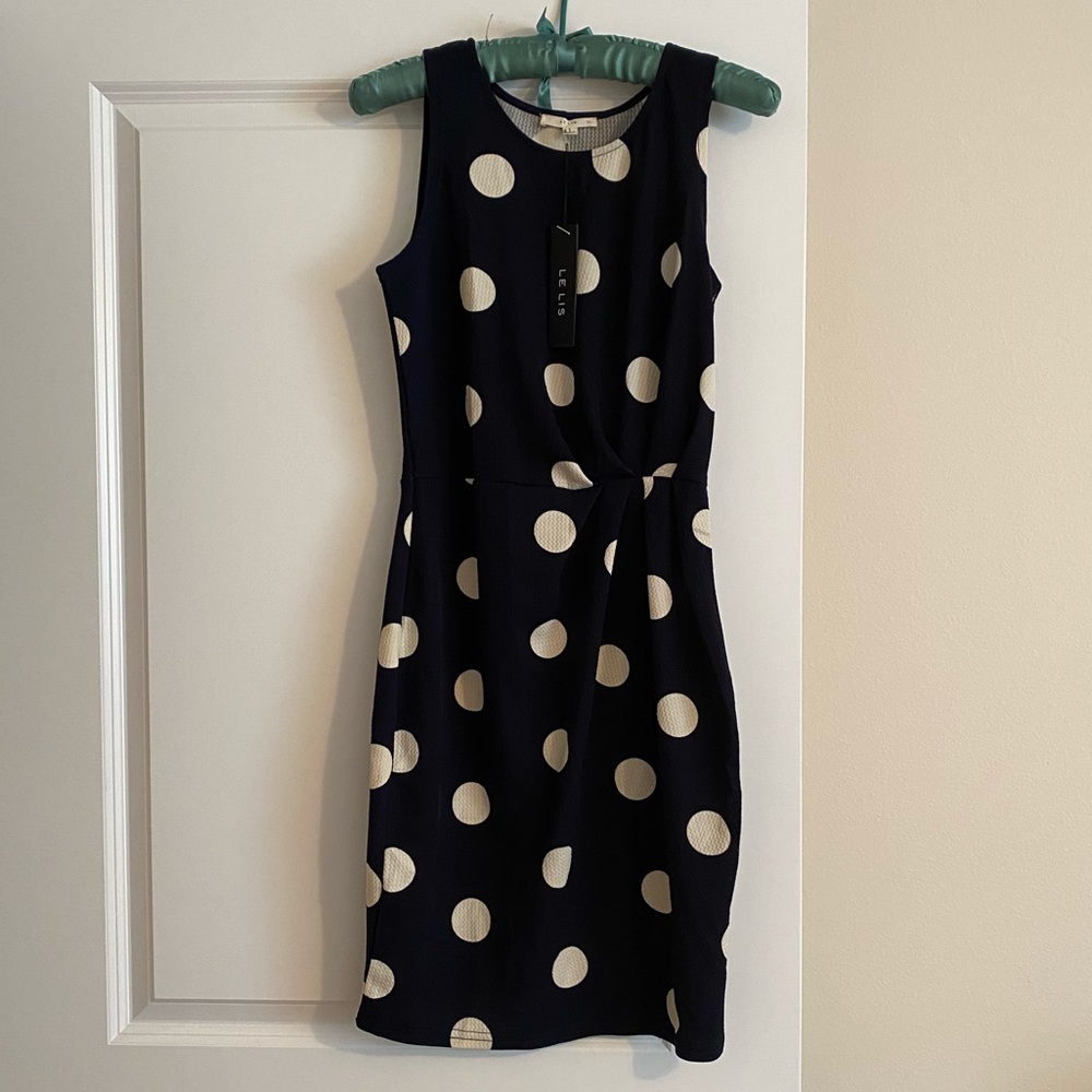 Navy and cream dress